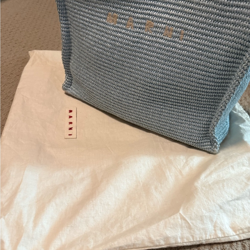 Marni Sky Blue Knit Tote